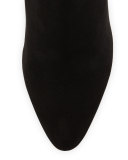 Suede High-Heel Bootie, Black (Nero)