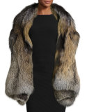 Cross Fox Fur Stole, Tan