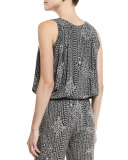 Salaite Batik Paisley-Print Silk Top