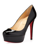 Bianca Patent Red Sole Pump, Black