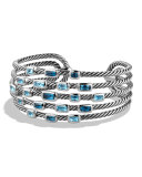 Confetti Wide Cuff Bracelet with Blue Topaz and Hampton Blue Topaz
