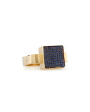 14k Gold Block Sapphire Ring