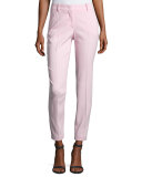 Mid-Rise Slim-Leg Pants, Pink