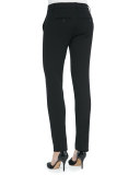 Slim Straight-Leg Crepe Trousers