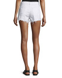 Cutoff Denim Shorts, White Freeport