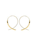 Small 14K Curved Crossover Hoop Earrings
