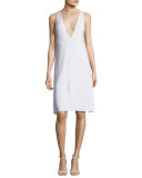 Dolby Sleeveless V-Neck Dress, White