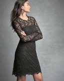 Priscilla Long-Sleeve Lace Cocktail Dress
