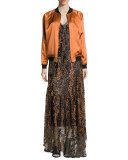 Sleeveless Enamel Glitter Maxi Dress, Copper