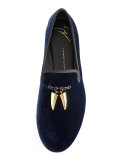 Velvet Formal Loafer with Golden Horns