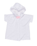 Hooded Short-Sleeve Terry Coverup, White, Size 6-24 Months