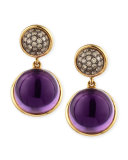 Baubles Big Diamond & Amethyst Earrings