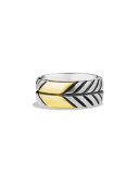 Modern Chevron Band Ring with Gold