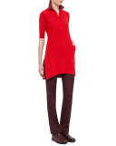 Bicolor Reversible Zip-Front Coat, Miracle Berry
