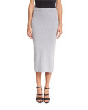 Ribbed Midi Skirt, Pearl Heather
