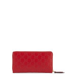 Gucci Signature Zip-Around Wallet, Red