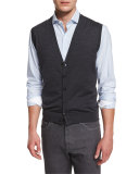 Wool Cardigan Vest, Charcoal