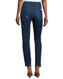 Riche Touche Classic Skinny Ankle Jeans, Medium Blue Denim