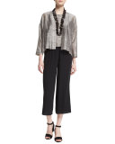 Wide-Leg Georgette Cropped Pants