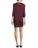 Grateful Embroidered Sweatshirt Dress, Wine