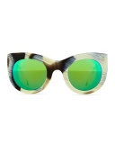Boca Cat-Eye Sunglasses, Horn