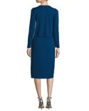 Sleeveless Stretch Pique Tank Dress, Azure