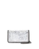 Falabella Faux-Snake Crossbody Bag, Silver