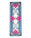 Paradise Flower Silk Chiffon Scarf, Blue