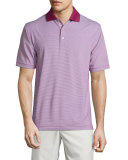 Jubilee Striped Short-Sleeve Stretch Jersey Polo Shirt, Wine