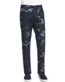 Graduate Camo-Print Jeans, Blue Pattern