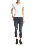 Ultra Distressed Capri Jeans, Steele