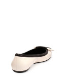 Two-Tone Leather Gommette Flat, Wax/Black