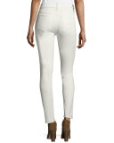 Sateen-Twill Skinny Jeans, Winter White
