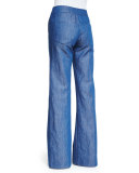 High-Waist Wide-Leg Jeans, Indigo