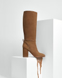 Contraire Suede 90mm Knee Boot, River Rock