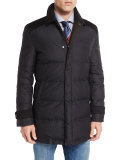 Down Car Coat w/Cashmere Panels