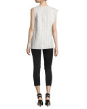 Linen Ruffle Tank, Cloud