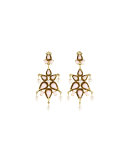 Cabochon Pear Drop Clip Earrings