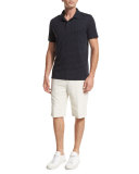 Dot-Print Pima Cotton Polo Shirt, Navy