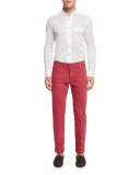 Twill Five-Pocket Pants, Watermelon Red