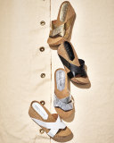 Gallo Crisscross Wedge Thong Sandal, Silver