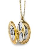 18K Gold Pavé Diamond 6-Image Locket Necklace