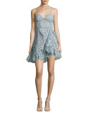 Paisley Vine Sleeveless Mini Dress, Light Blue