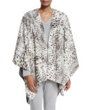 Reversible Blanket Shawl, Snow Leopard