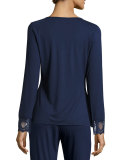 Cheyene Long-Sleeve Lounge Top, Navy