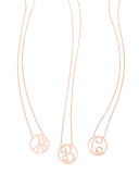 Mini Single Initial Necklace, Rose Gold, 18"