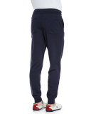Portland Cashmere-Silk Jogger Pants, Navy