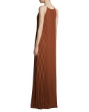 Cadence Sleeveless Pleated Maxi Dress, Cinnamon