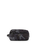 Camo-Print Nylon Dopp Kit, Blue