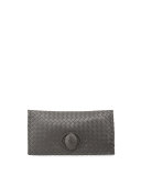 Veneta Turn-Lock Clutch Bag, New Light Gray